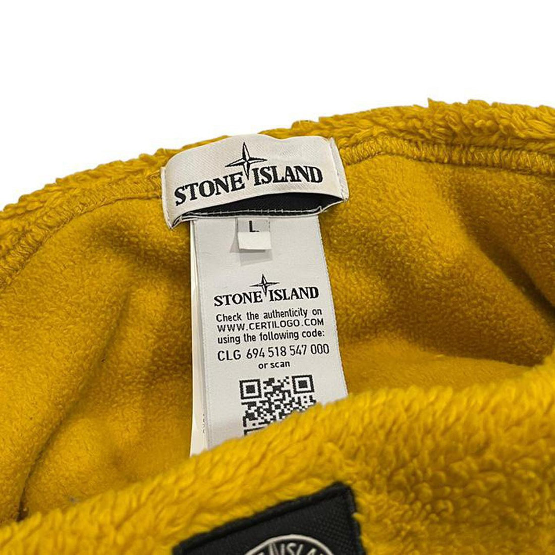 Stone Island Yellow Fleece Beanie